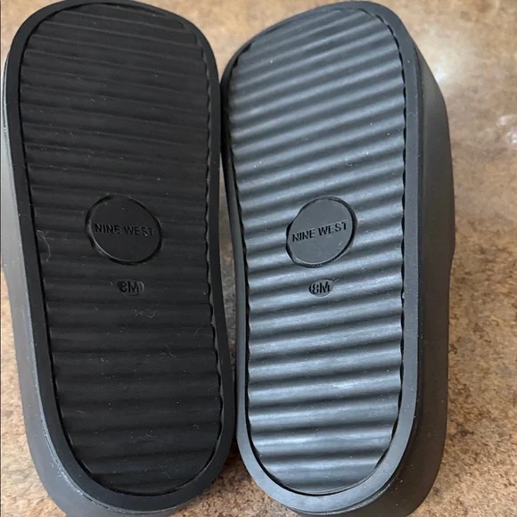 Nine West Matte Black Platform Slide Sandals - Picture 5 of 6